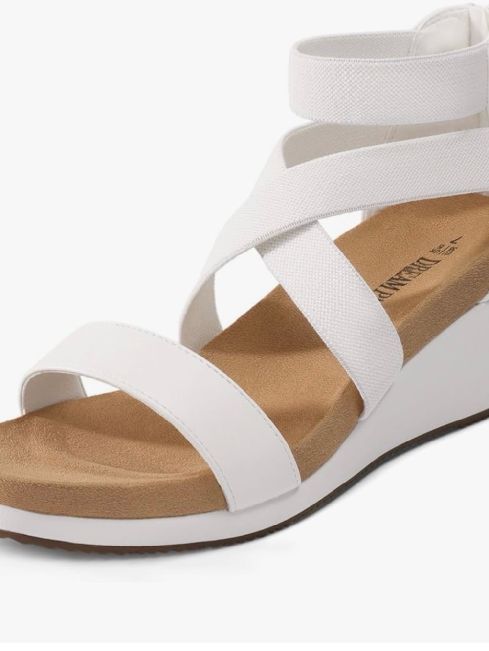 Dream Pairs White Crisscross Wedge Sandals